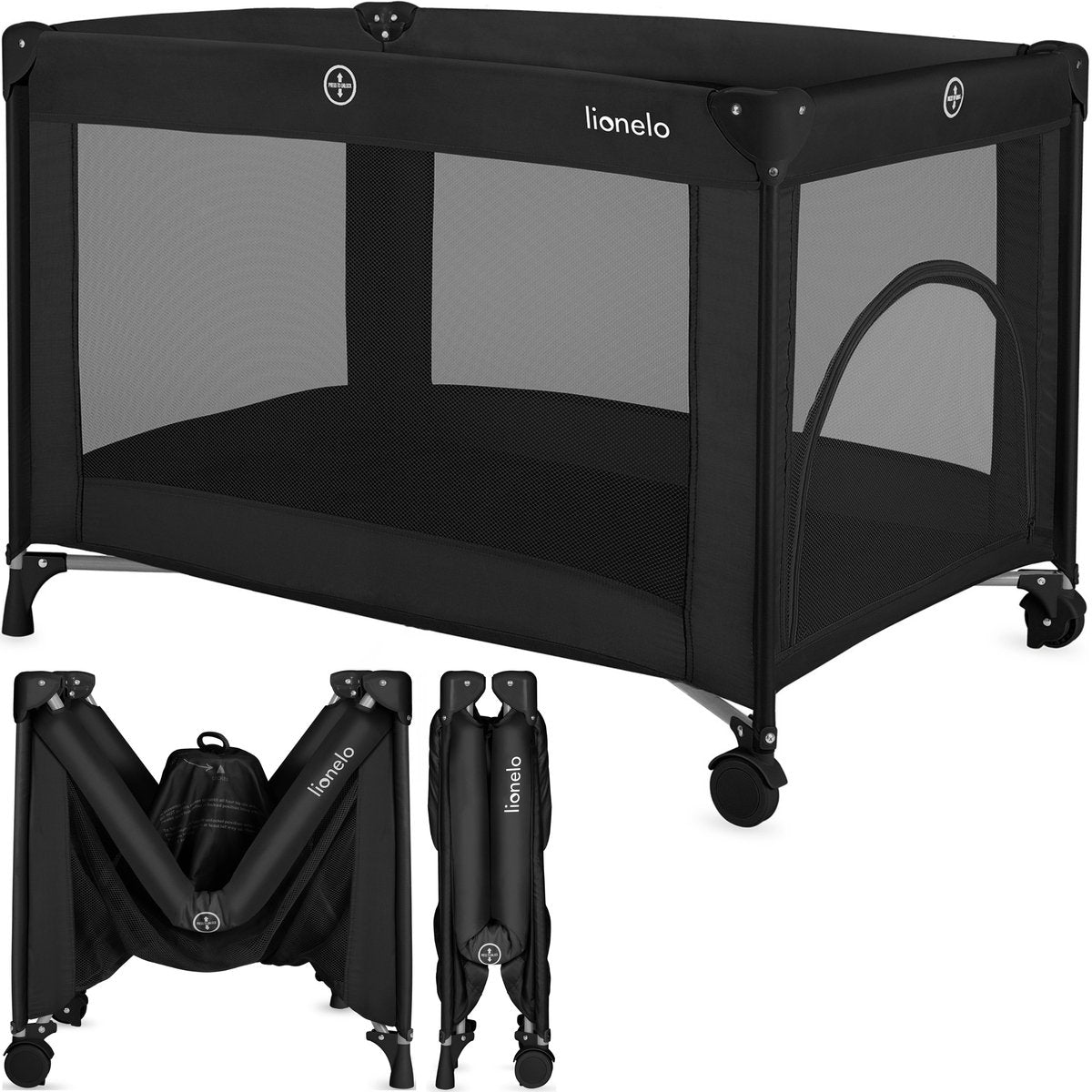 Lionelo Amelie 3in1 - retkisänky - vauvansänky + matkasänky + leikkikehä  70x100 cm