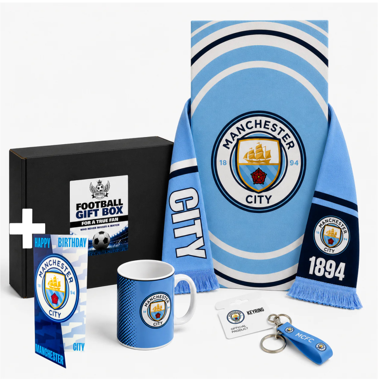 Jalkapallofanin lahjasetti Manchester City